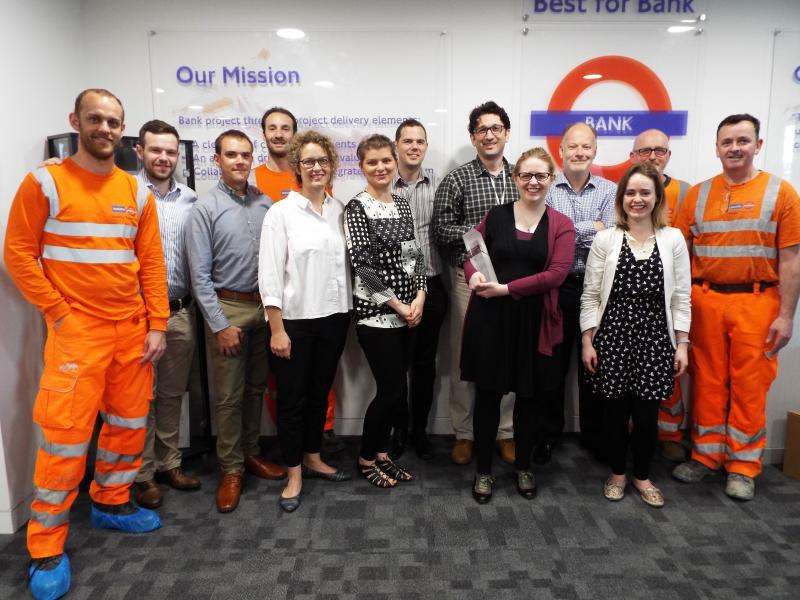 Bethan Haig, her award and the team at Bank