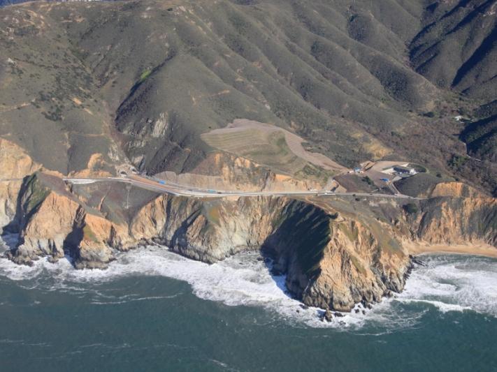 Aerial view of completed portals