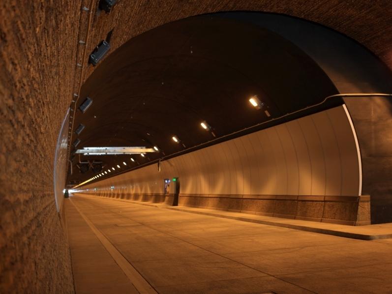 Finished southbound tunnel with textured cast-in-situ concrete