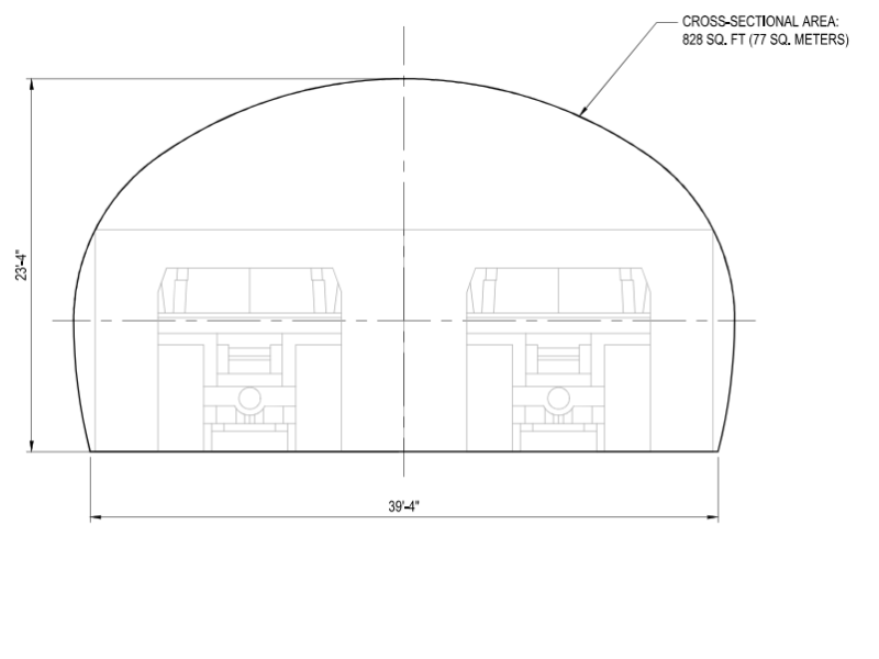 Roadheader single tunnel option