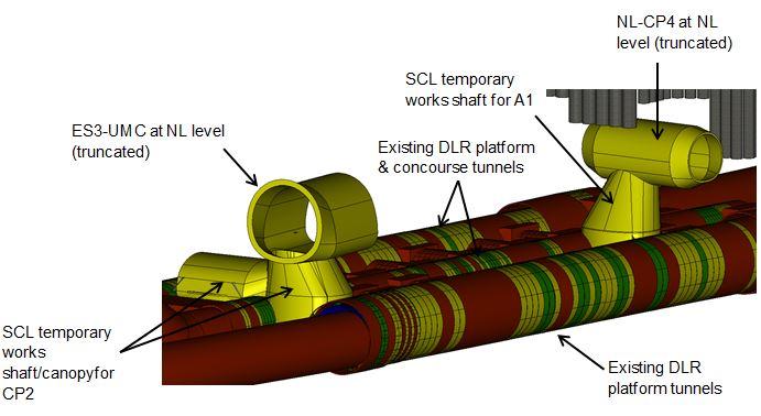 Figure 2 - View of SCL Temporary Works at DLR Cross Passages CP2 and A1